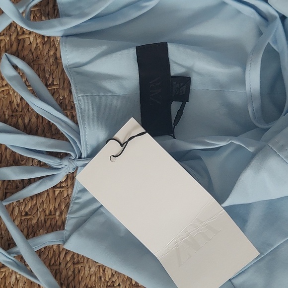 Zara Light Blue Tank Top with Ties - Picture 5 of 6